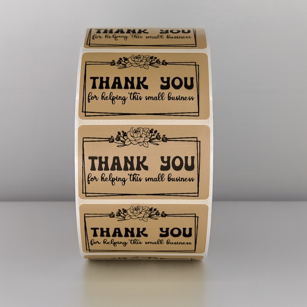 Thank You Small Business Stickers | Mint Green Floral Packaging Labels